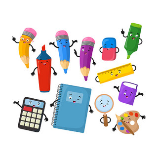 开学季文具用品卡通素材 创意与实用并存